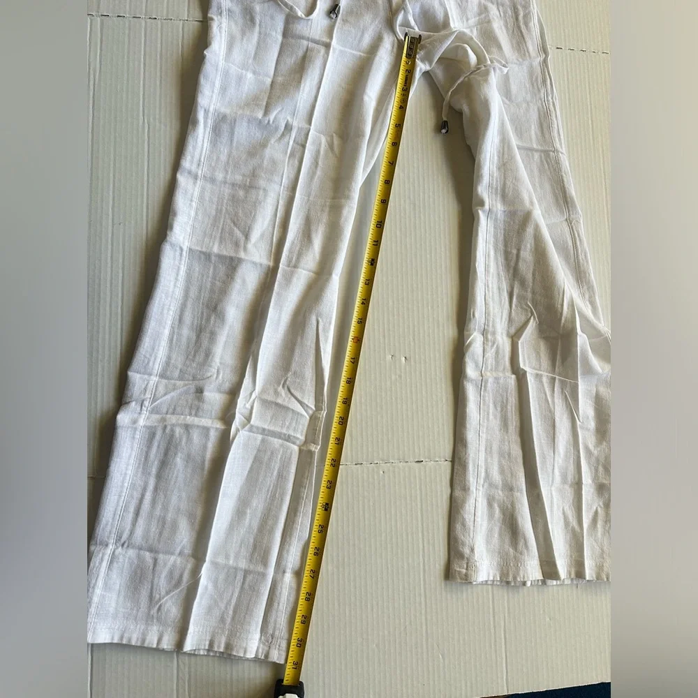 Adrienne Vittadini Linen‎ blend Women's Pants M Off White